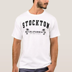 Mannen Wit Stockton, Californië, Golden State T-shirt