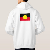 mannen witte aboriginal vlag hoodie (Achterkant)