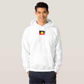 mannen witte aboriginal vlag hoodie (Voorkant volledig)