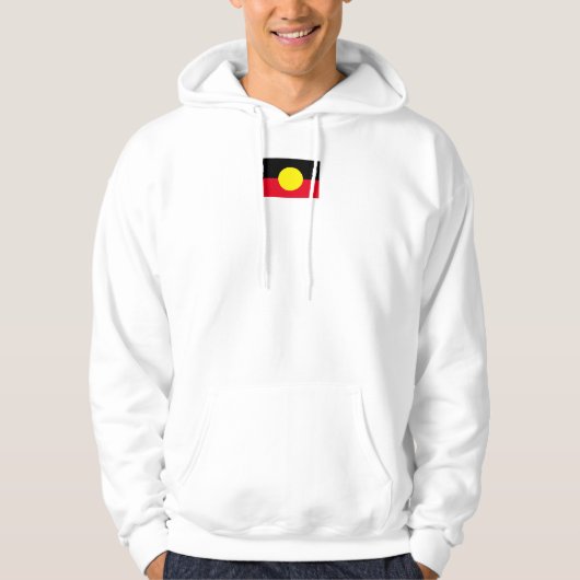 mannen witte aboriginal vlag hoodie (Voorkant)