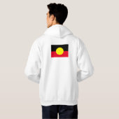mannen witte aboriginal vlag hoodie (Achterkant volledig)