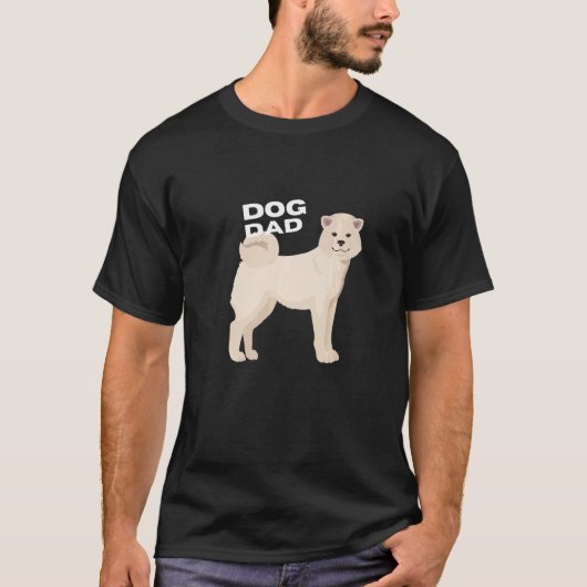 Mannen witte akita hondenpapa Man T-shirt (Voorkant)