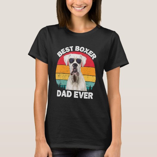 Mannen Witte Boxer Dog Pap Boxer Pap Dog Fa T-shirt (Voorkant)