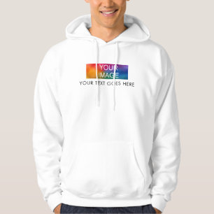 Mannen witte doek Voeg hier uw Afbeelding Logo tek Hoodie