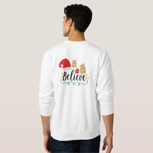 Mannen Witte Kerstmis Believe Sweater (Achterkant volledig)
