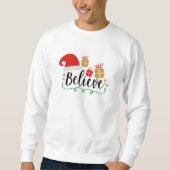 Mannen Witte Kerstmis Believe Sweater (Voorkant)