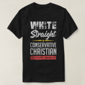 Mannen witte rechte conservatieve Christelijke tan T-shirt (Design voorkant)