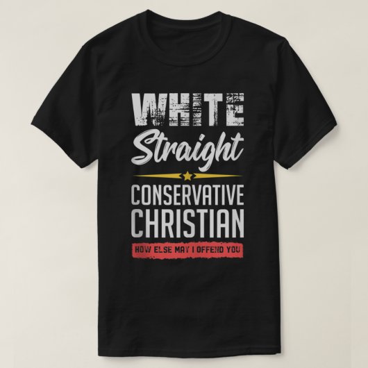Mannen witte rechte conservatieve Christelijke tan T-shirt (Design voorkant)