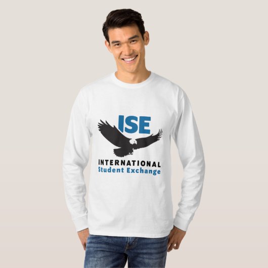 Mannen witte T-shirt met lange mouwen ISE Square L (Voorkant volledig)