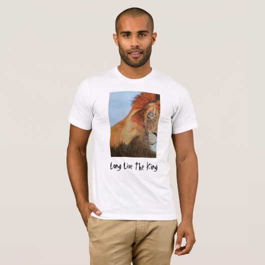 Mannen witte T-shirt met lionontwerp (Voorkant volledig)