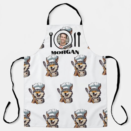 Mannen Wolf Chef Schort (Voorkant)