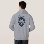 Mannen Wolf Hoodie (Achterkant volledig)