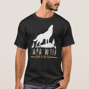 Mannen Wolf Pack familie Papa Wolf voor vaders vad T-shirt