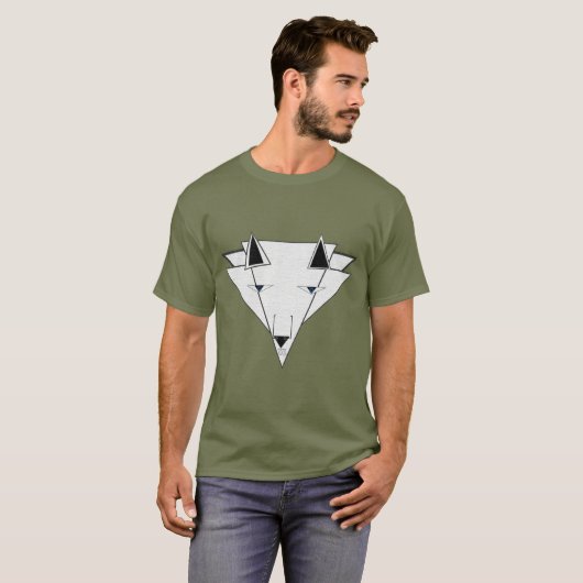 Mannen Wolf T-shirt door JHT (Voorkant volledig)