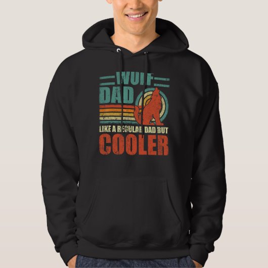 Mannen wolf vader als een gewone vader, maar koele hoodie (Voorkant)