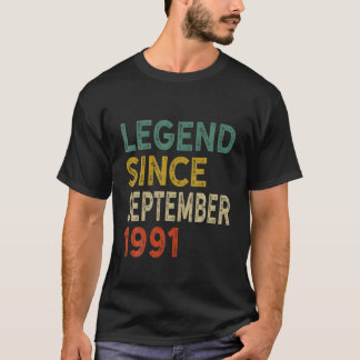 Mannen Women Legend August 1991 Retro  30th Bi T-shirt