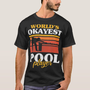 Mannen World's Okayest Pool Player Snooker Retro F T-shirt