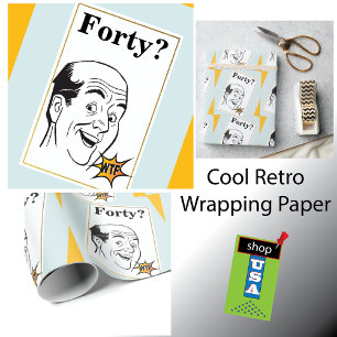 Mannen WTF 40ste verjaardag 🎁 Grappig Cadeaupapier