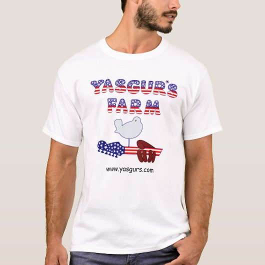Mannen Yasgur's Boerderij Tee Shirt (Voorkant)