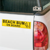 Mannen Yellow Beach Bum aan boord Bumpersticker (Op Truck)