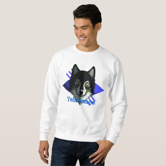 Mannen Yellowstone Wolf Sweatshirt (Voorkant volledig)