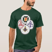 Mannen York Rite Mason Circles Masonic T-shirt (Voorkant)