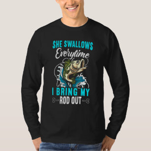 Mannen ze zwemt elke keer Vist de visserij T-shirt