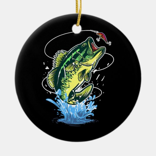 Mannen zeebaars Vist vis Keramisch Ornament (Voorkant)