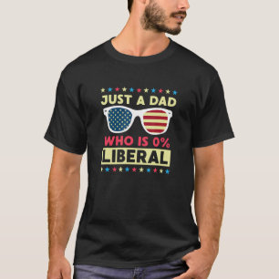 Mannen Zero Percent Liberaal Patriottisch Papa Pat T-shirt