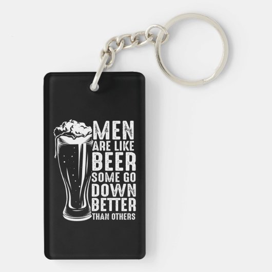 Mannen zijn als bier sleutelhanger (achterkant)