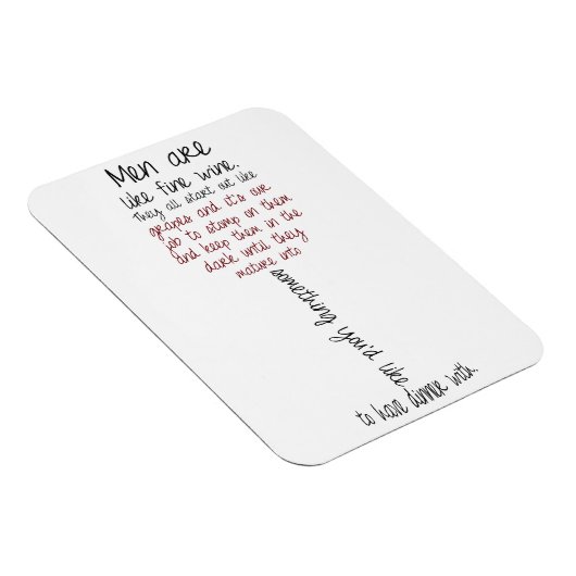 Mannen zijn als fijne Wine Quote Magnet Magneet (Rechterzijde)