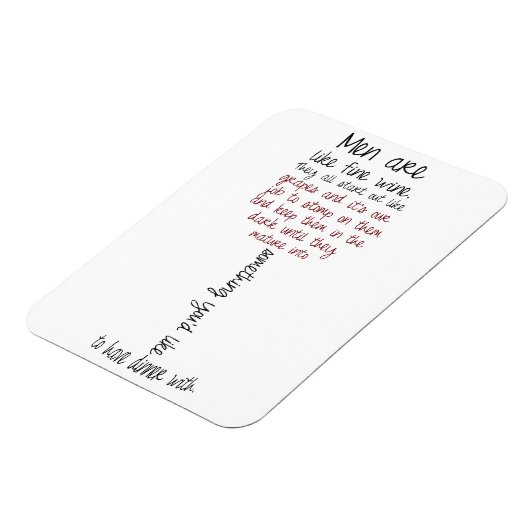 Mannen zijn als fijne Wine Quote Magnet Magneet (Linkerzijde)