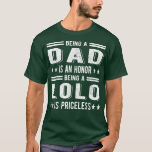 Mannen zijn een Lolo Grandpa Best Lolo Grandfather T-shirt