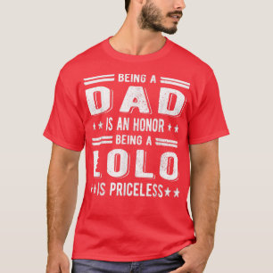 Mannen zijn een Lolo Grandpa Best Lolo Grandfather T-shirt