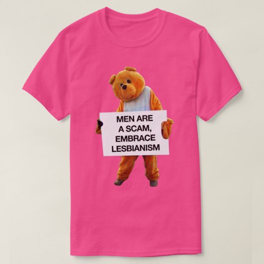 Mannen zijn een Scam Embrace Lesbianisme Funny WLW T-shirt (Design voorkant)