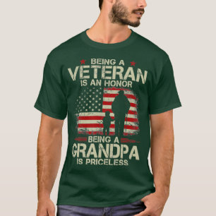 Mannen zijn een veteraan, een eer om opa te zijn t-shirt