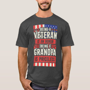 Mannen zijn een veteraan, een eer om opa te zijn t-shirt