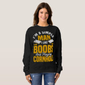 Mannen zijn gemakkelijk zitzak cornhole grap trui (Voorkant volledig)