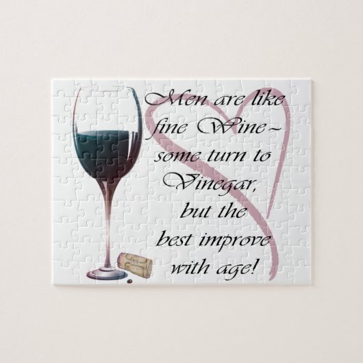 Mannen zijn net als fijne wijn. legpuzzel (Horizontaal)