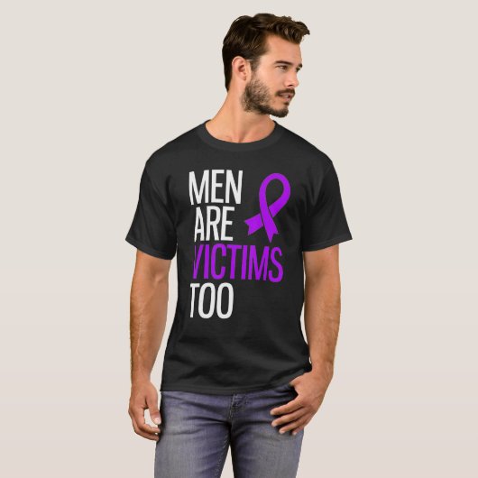 Mannen zijn slachtoffer van huiselijk geweld door  t-shirt (Voorkant volledig)