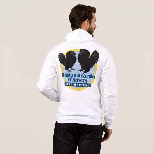 Mannen-Zip-up Hoodie met Kleur logo (Achterkant volledig)