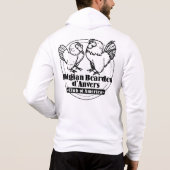 Mannen zip-up hoodie met zwart-witte logo (Achterkant)
