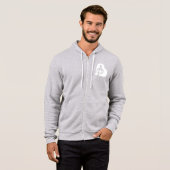 Mannen Zip-up Jacket (grijs) Hoodie (Voorkant volledig)