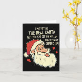 Mannen zit op mijn schoot Grappig Rude Xmas Naught Kaart (Gele Bloem)