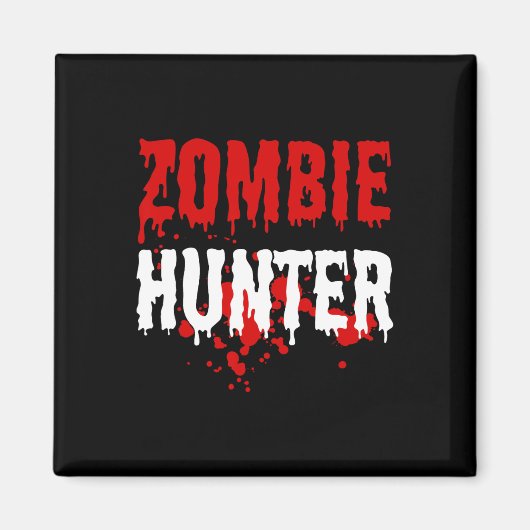 Mannen Zombie Hunter Scary Halloween Magneet (Voorkant)