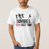 Mannen Zombies Hate Fast Food T-Shirt (Voorkant)