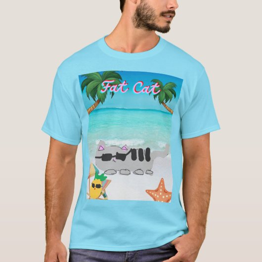 mannen zomer vet cat T-shirt (Voorkant)