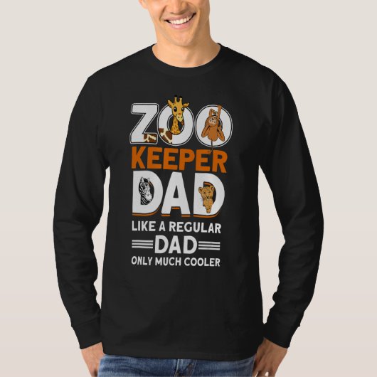 Mannen Zookeeper Papa dierentuin 1 T-shirt (Voorkant)
