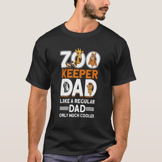 Mannen Zookeeper Papa dierentuin 1 T-shirt (Voorkant)