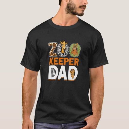 Mannen Zookeeper Papa dierentuin 3 T-shirt (Voorkant)